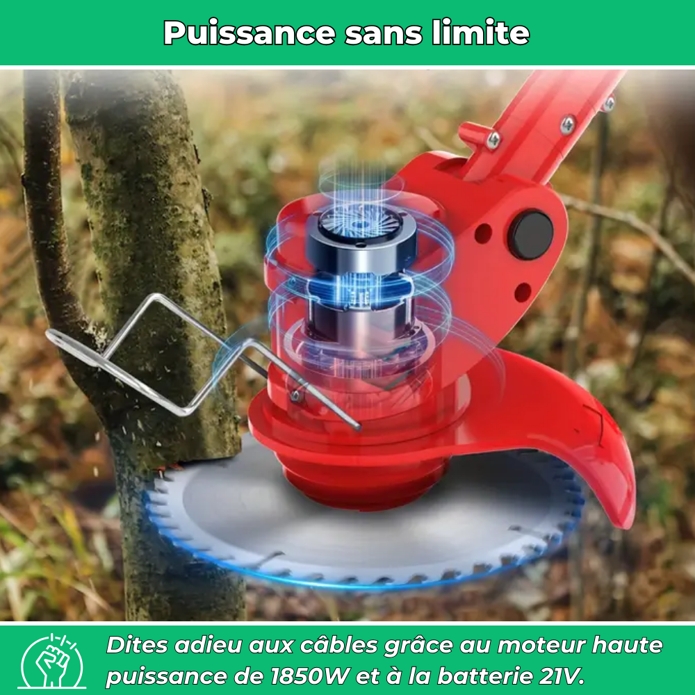 D80 PRO Débroussailleuse Sans Fil Haute Puissance – Coupe d'Herbe, Buissons et Branches Épaisses