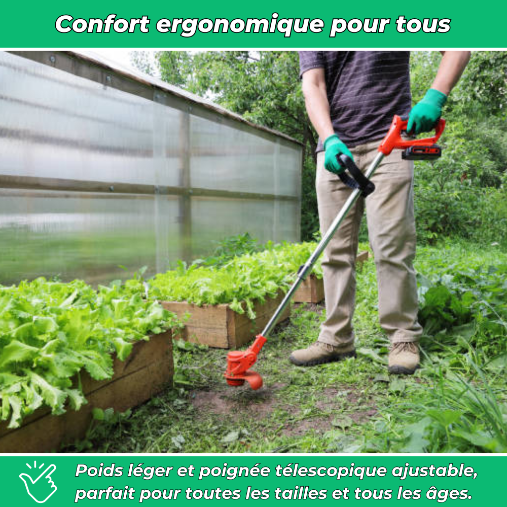D80 PRO Débroussailleuse Sans Fil Haute Puissance – Coupe d'Herbe, Buissons et Branches Épaisses