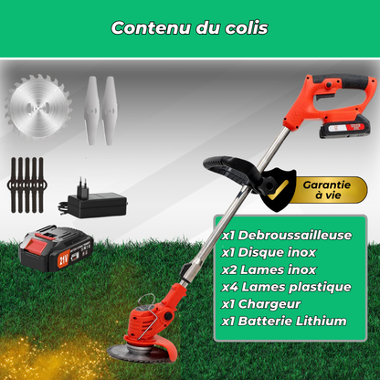 D80 PRO Débroussailleuse Sans Fil Haute Puissance – Coupe d'Herbe, Buissons et Branches Épaisses